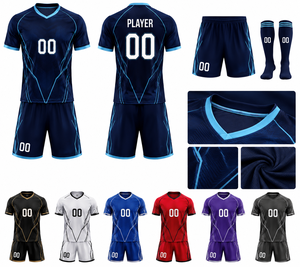 Conjunto de Camiseta y Pantalones Cortos de Fútbol Personalizados Unisex para Verano, Sublimados, Transpirables, Ecológicos, Cuello en V, Manga Corta, 100% - Product Image 6