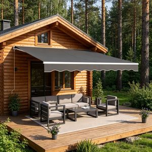 Tenda da Sole Retrattile per Patio con Telaio in Lega di Alluminio e Rivestimento in PVC, Estensibile 6m di Larghezza e 5m di Proiezione, per Uso Residenziale con Illuminazione LED - Product Image 6