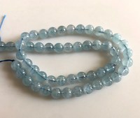 Perles de pierres précieuses rondes lisses en aquamarine bleue naturelle pour la fabrication de bijoux, brin de perles en vrac de haute qualité AA+ à changement de couleur