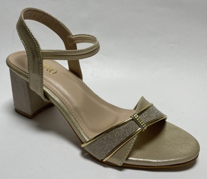 Women French Retro Ultra High Golden Heel Pointed Toe Ankle Straps Slip-On Mules - Product Image 1