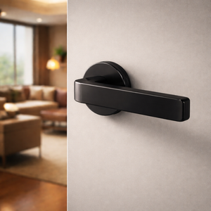 Juego de Manijas para Cerradura de Embutir HI SAFE |   Manija de Puerta de Acero Inoxidable de Primera Calidad |   Diseño Moderno de Lujo |   Acabado en Oro Antiguo Negro Grafito - Product Image 4