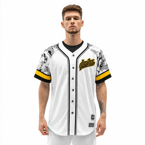Camisetas de béisbol estampadas de manga corta de alta calidad. Camisa de béisbol ligera con botones para hombre. - Product Image 4