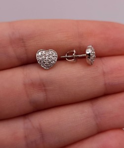 Pendientes de Diamante Cultivado en Laboratorio de 0.25 Ct con Forma de Corazón, Oro Sólido de 14K, Certificado IGI, Joyería Minimalista para Mujer - Product Image 4