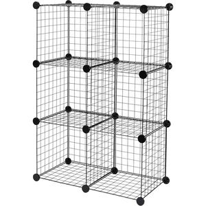 6-Cube Stackable Storage Organizer No-Tool Assembly Wire <b>Grid</b> <b>Metal</b> Shelving Unit 26"W X 38"H X 12.6"D Home Storage Organization - Product Image 1