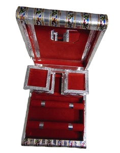 Handcrafted Meenakari Metal Jewelry Box with <b>Ring</b> Organizer – Decorative Storage Case with Velvet Interior Gift Box bangle Box - Product Image 1