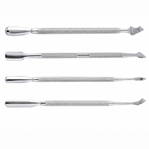 MANAN INSTRUMENTS Professional Grade Dual Head Cuticle Pusher Cutter Stainless Steel <b>Nail</b> <b>Remover</b> Durable Reusable for - Product Image 1