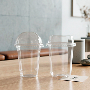 Premium Disposable PP <b>Cups</b> 16/20/24oz With 95mm Lid Transparent <b>Plastic</b> <b>Cup</b> For Beverages Juice Smoothie Boba - Product Image 1