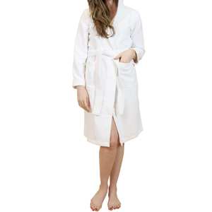 Albornoz al por mayor para mujer, de algodón orgánico y bambú, transpirable, ecológico, tejido, personalizado, suministro a granel - Product Image 2