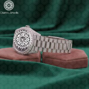 Charm_Jewells Stainless Steel <b>Diamond</b> <b>Watch</b> Round Analog Dial Sapphire Crystal Luxury Fashion Unisex Folding Clasp - Product Image 2