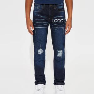 Stylish Design For Bulk Buyers / Custom Logo <b>Denim</b> <b>Material</b> Jeans For Boys With Side Button Closure And Durable / Soft <b>Material</b> - Product Image 1