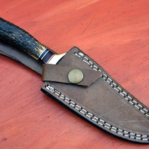 Couteau de chasse et de camping en acier inoxydable, lame fixe, couteau de survie avec poignée antidérapante confortable pour la randonnée, la pêche et les activités de plein air - Product Image 6