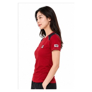 T-shirt femme OEM 2 couleurs, 100% coton, coupe oversize, épaules tombantes, col rond, respirant, écologique, été - Product Image 4