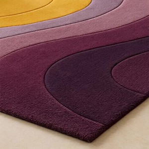 Tapis violet abstrait, tapis en laine, tapis moderne tufté à la main, tapis design, tapis de luxe pour la maison, tapis pour salon, chambre à coucher, décoration intérieure - Product Image 2