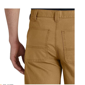 Men's Tan <b>Canvas</b> Shorts Mid Waist Button Fly Casual Style With Pockets Breathable Woven Cotton Fabric - Product Image 6