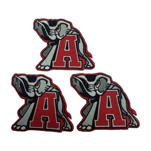 Patch brodé thermocollant avec éléphant et logo rouge, forme irrégulière, applique en feutre non tissé, badge décoratif - Product Image 2