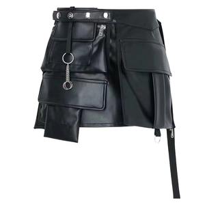 Minifalda de Cuero Elegante para Mujer, Cintura Alta, Ajustada, Estilo Casual para Fiesta o Estilo Urbano - Product Image 1