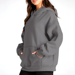 Sweat à capuche pour femme de qualité supérieure, tendance, nouveau style uni, tissu 100% coton, manches longues, couleur unie, sweat à capuche pour femme - Product Image 4