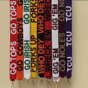 Custom Beaded Purse <b>Strap</b> Game Day <b>Bag</b> Accessory Seed Bead Shoulder Belt <b>Replacement</b> Crossbody Handle Sports Team Lettering Sash - Product Image 1