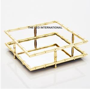 Bandeja Clásica Creativa para Servir Té y Café Turco con Acabado Marrón, con Asas, Diseño Creativo Superior, Hierro Metálico - Product Image 3