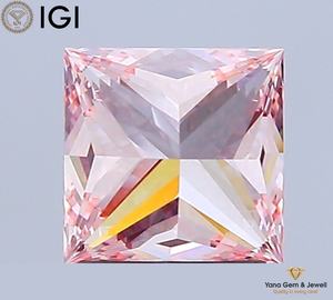 Diamant de laboratoire cultivé CVD de 2,00 carats, taille princesse, certifié IGI, clarté VVS2, couleur rose vif fantaisie, pour pendentif personnalisé, cadeau - Product Image 5