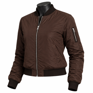 Blouson Bomber Femme Décontracté et Streetwear avec Fermeture Éclair, Manches Longues, Respirant, Chaud pour l'Hiver – Vente en Gros - Product Image 3