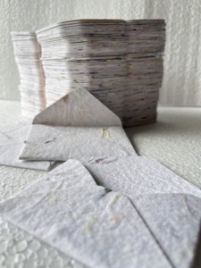 Wool Shredded Handmade <b>Paper</b> with Textured Fibers Coated PE & Anti-Curl for Crafts Packaging Stationery Creative Projects - Product Image 2