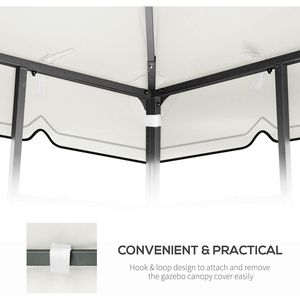 Gran Muralla Borde Beige 10x10 pies Patio exterior Gazebo de doble nivel Carpa Cubierta superior del techo Solo reemplazo Toldo Pérgola Gazebo - Product Image 4