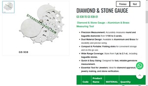 Diamond Stone Gauge Aluminum Brass Jewelry <b>Measuring</b> <b>Tool</b> Foldable Gemstone Size Caliper Jewelry Work <b>Tool</b> |Item No GS-938 - Product Image 3