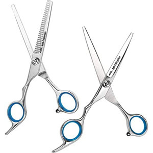 Ensemble professionnel de ciseaux de coiffure et d'éclaircissage des cheveux en acier inoxydable de 6 pouces – Kit de coiffure et de beauté 2 pièces pour barbier et esthéticienne - Product Image 1