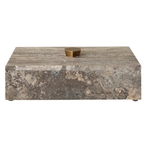 Boîte à bijoux rectangulaire en pierre avec couvercle, design minimaliste, 1 couche, surface polie, rangement pour bijoux - Product Image 5