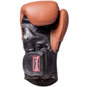 Gants de boxe Twins personnalisés à manches longues noirs et marron, en cuir premium, pour entraînement professionnel et sparring. - Product Image 3
