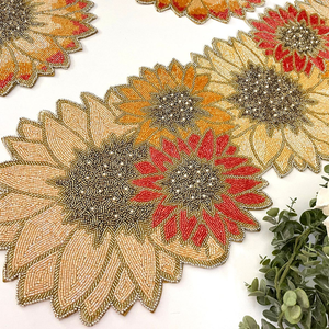 Elegant Beaded Embroidery Table Runner For Wedding Decor Handmade Beaded Embroidery Table Runner Stylish Design - Product Image 5