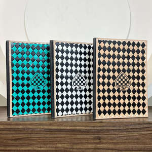 Nouvel arrivage de classeur de documents A4 en cuir usiné à la main, design à carreaux de luxe, classeur en cuir véritable, dossier de réunion de bureau - Product Image 4