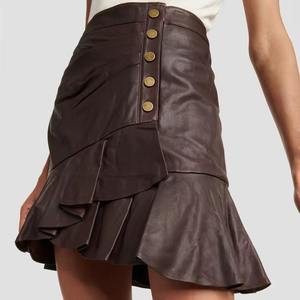 Jupe en cuir véritable 100% originale pour femmes, tendance, disponible en différentes couleurs, nouveau style brillant - Product Image 2