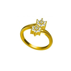 Anillo de Oro Amarillo de 14K con 1/4 TCW de Diamantes Naturales Redondos Reales para Mujer |   Joyería Fina con Diseño Floral Estilo Indio, Regalo para Ella - Product Image 2