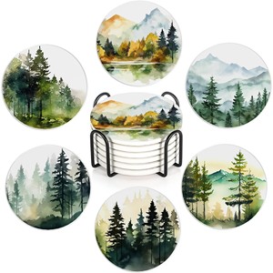 Sous-verres en bois d'acajou faits à la main avec motif artistique Van Gogh - Vente en gros - Product Image 2