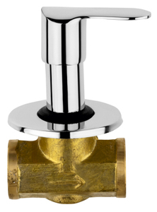 Robinet de lavabo durable avec bride, mural, chromé, pour eau chaude et froide, équipement sanitaire de salle de bain, en laiton, usage intensif - Product Image 2