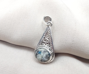 Pendentif en jaspe K2 naturel, argent sterling 925, cabochon en pierre K2, petit pendentif, bijoux faits à la main pour femmes, vente en gros de bijoux - Product Image 3