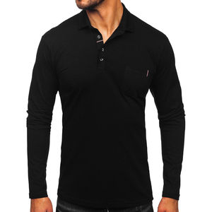 Polo décontracté à manches longues pour hommes, vente en gros, et polo décontracté à manches courtes pour hommes, en tissu tricoté respirant 100 % haute qualité - Product Image 1