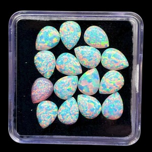Opale naturelle australienne 8x6mm, cabochon en forme de poire, opale synthétique, pierres précieuses en vrac, prix de gros pour la fabrication de bijoux - Product Image 5