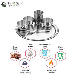 Majestic Juego Thali de Acero Inoxidable para Cena Colección de Vajilla Elegante - Product Image 3