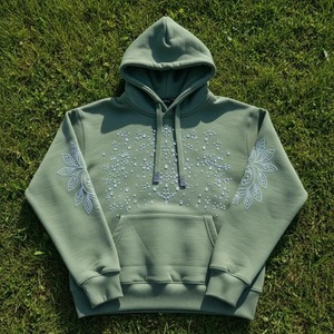 Sudadera con Capucha Personalizada con Pedrería Frontal, Transpirable, de Invierno, Estilo Urbano, para Mujer, 100% Algodón, Felpa Gruesa, de Alta Calidad - Product Image 1