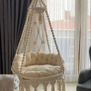 <b>Macrame</b> Swing, <b>Macrame</b> Hammock Chair, <b>Macrame</b> Round Swing, Hanging Cotto <b>Macrame</b> Hammock Chair, <b>Macrame</b> Swing Chair - Product Image 1