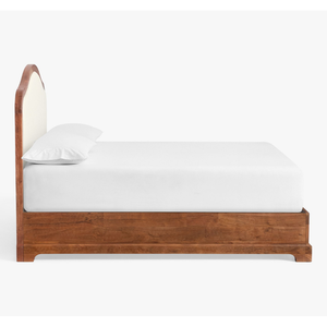 Cama Tradicional con Base de Plataforma, Tamaño Queen, Estructura de Madera Sólida, Cabecera Tapizada con Diseño Ondulado y Suave - Product Image 4