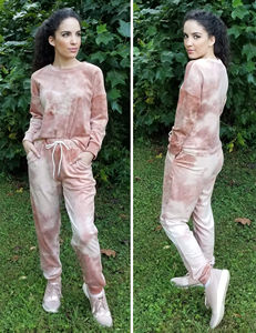 Conjunto Deportivo de Invierno para Mujer, 100% Algodón, Sublimado, Estampado Tie Dye, Transpirable y Personalizable - Product Image 2