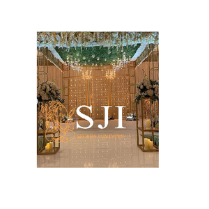 Golden Grace Square Durable <b>Wedding</b> Decoration Fiber Reinforced Plastic Mandap - Product Image 1
