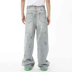 Elevate Your Personal Wardrobe With Artistic Rhinestone Patterns And Durable <b>High</b> <b>Waisted</b> Rhinestone Denim Pent - Product Image 2