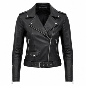 Wholesale Premium Leather <b>Jacket</b> Women Fashion Biker <b>Jacket</b> Custom OEM ODM Winter Outerwear Streetwear Slim Fit Durable Stylish - Product Image 1