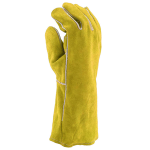 Guantes de Soldadura con Logotipo Personalizado, Guantes de Trabajo de Cuero Vacuno, Protección Contra el Calor, Guantes de Seguridad para la Construcción - Product Image 3