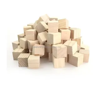 2025 Creations Bloques decorativos de madera natural Cubos de 3cm Ideas de diseño inspiradoras Alfombrillas y almohadillas de papel para Decoración de mesa - Product Image 3